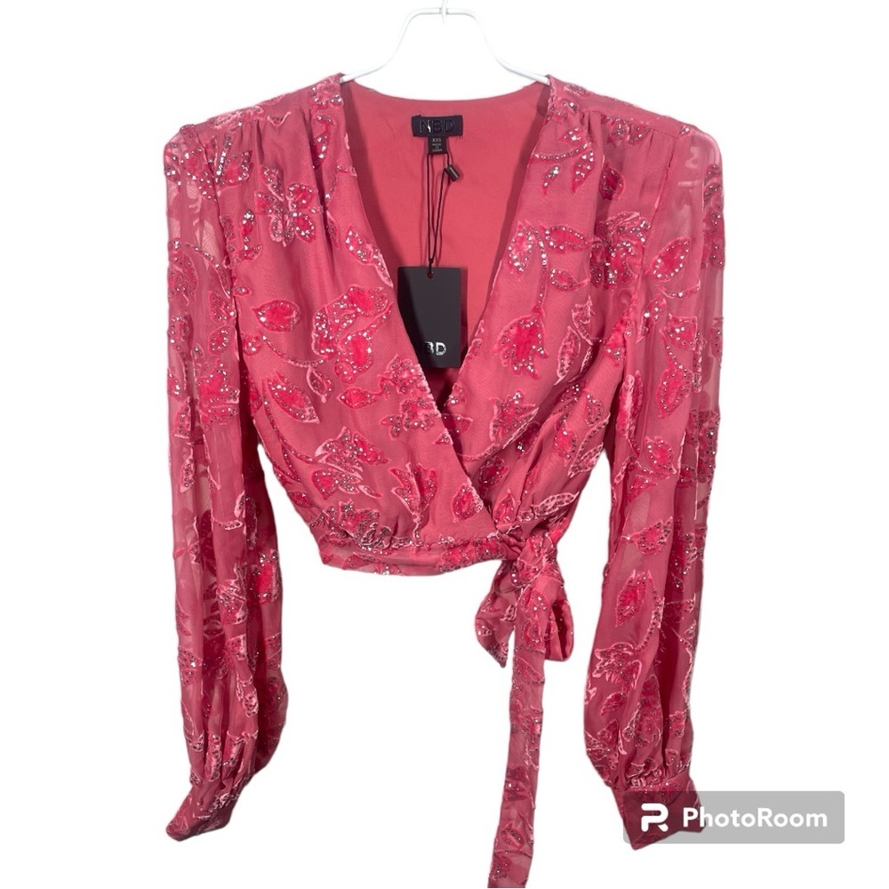 NBD - Revolve Millie Wrap Top in Coral - XXS - NWT - Picture 3 of 8